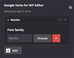 Fonts wp editor